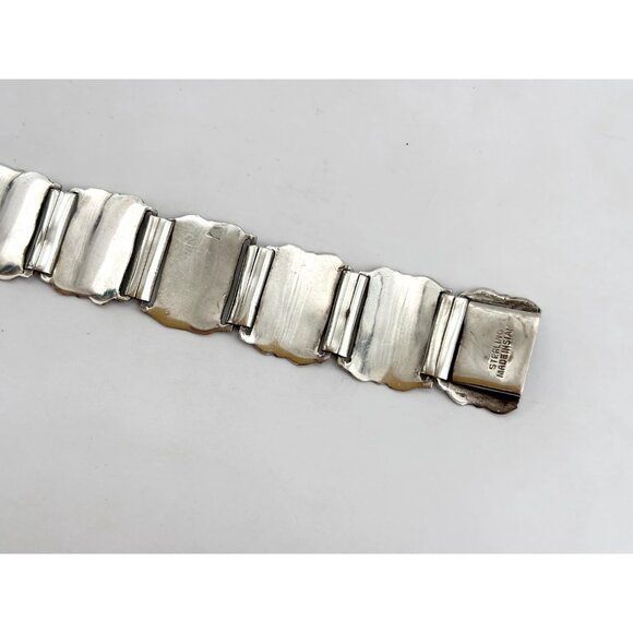 Rare Siam Sterling Silver Hand Carved Paneled 1930's 925 Vintage Bracelet - Picture 9 of 15